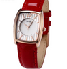 Quartz Leather Band Tonneau Office Ladies Wristwatches